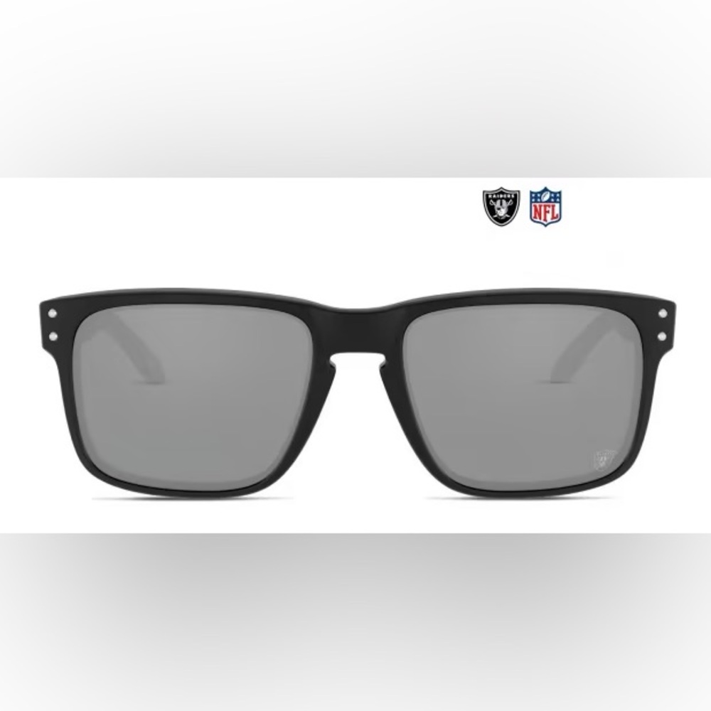 Mens Oakley OO9102 NFL Las Vegas Raiders Holbrook Sunglasses - Matte Black